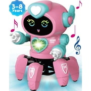 Aursear Robot Toys for Kids, Electronic Walking Dancing Robot Toy with Flashing Lights and Music for Age 3 - 12 Year Old Boys Girls, White