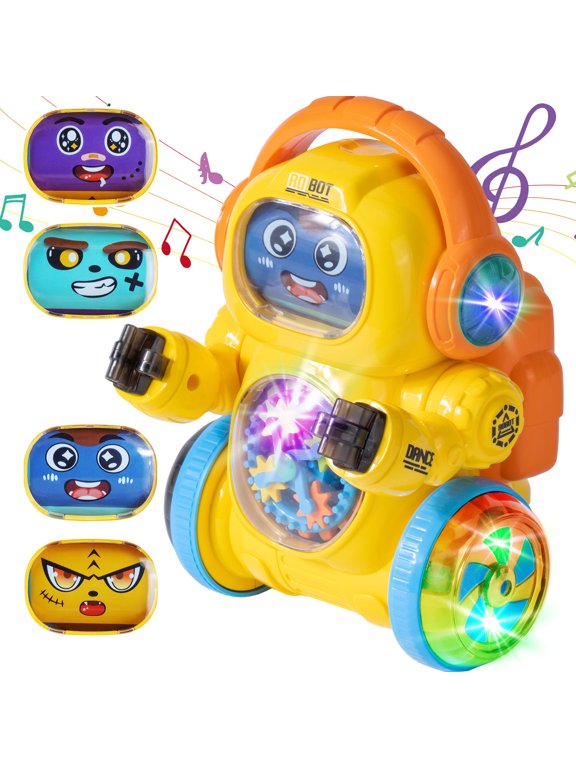 Robot Toy for Kids,Intelligent Electronic Walking Dancing Toys with Flashing Lights and Music for Age 3-8 Year Old Boys Girls Gift