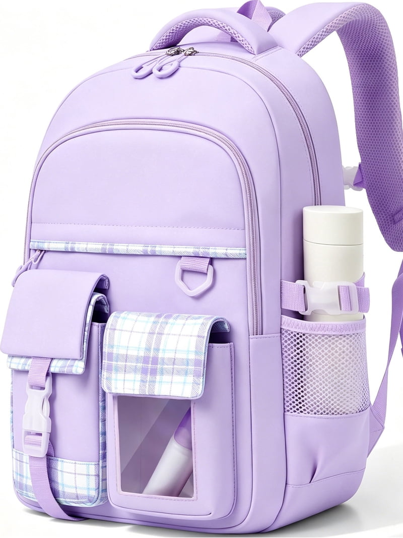 Purple Book Bag Pack-N-Read w/Elastic Handle: Single Purple (10 main image 3