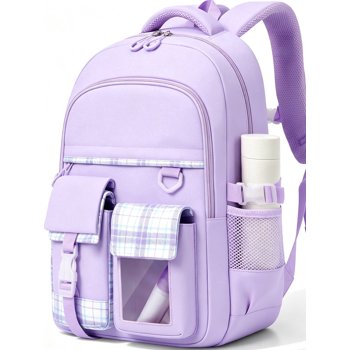Gmdisc School Backpack for Teens Girls,Large Capacity Fashion School Bag for Kids Lightweight Waterproof Bookbag Daypack for Elementary Middle School Gift,Purple