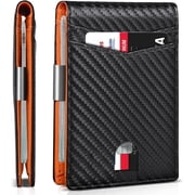 Gmdisc Wallet for Men Slim, Genuine Leather Mens Wallet RFID Blocking Credit Card Holder with Money Clip Holiday Gifts