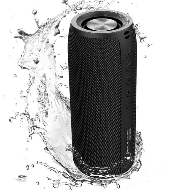 Aursear Waterproof Bluetooth Speaker, Portable Outdoor Wireless Speaker with Loud Stereo Sound, 30H Playtime,Black