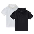 thumbnail image 1 of Aursykel 2 Piece Boys Kids Shirt Tops Short Sleeve Shirts Casual Stylish Solid Color Collared Clothes with Button, 1 of 6