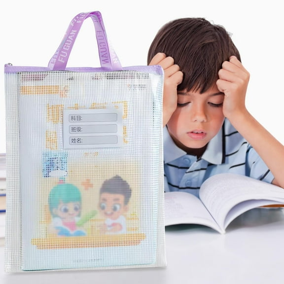 Aursykel A3 Transparent Document Storage Organizer Portable File Tote Bag with Large Capacity and Convenient 180°Opening for Students Professionals and Office Use