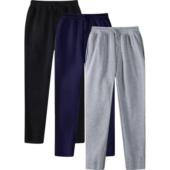 Klisyaur Big and Tall Pant Mens Athletic Sweat Pants with Pockets Drawstring Elastic Waist Straight Leg Sweatpants