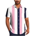 thumbnail image 1 of Aursykel Big and Tall Shirt for Men Comfortable Button down Striped Tees Shirts Mens Collared Short Sleeve Tops, 1 of 6