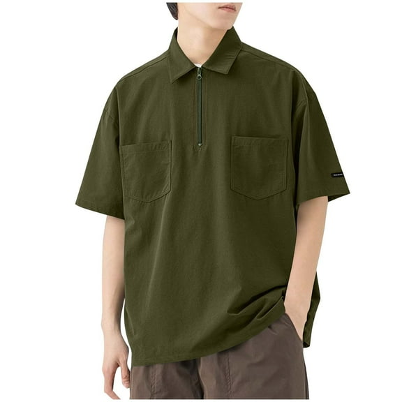 Aursykel Big and Tall Shirt for Men Solid Color Loose Tees Top Casual Trendy Comfortable Shirts with Pockets