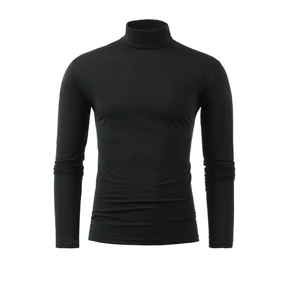 Aursykel Big and Tall Shirt for Men's Turtleneck Slim Shirts Long Sleeve Top Comfort Basic Thermal Pullover Tops