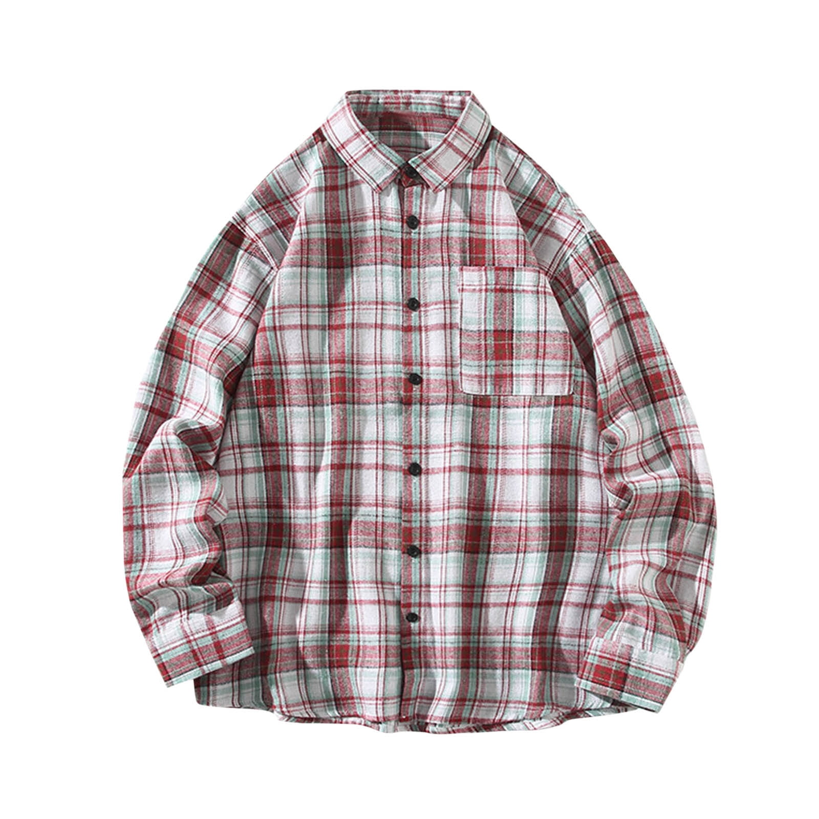 Aursykel Big and Tall Shirts Plaid Mens Casual Shirt Long Sleeve Dress ...