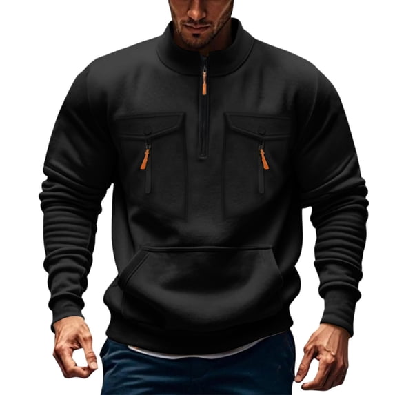 Aursykel Big and Tall Tops Men's Pullover Sweatshirt with Pockets Comfortable Casual Sweatshirts Fall Winter Clothing