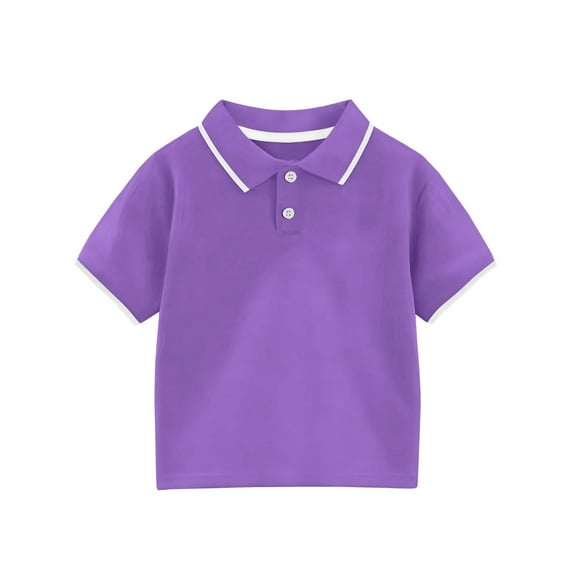 Aursykel Boys Cotton Shirts Summer Short Sleeve Dress Shirt Top for Kid Casual Stylish Plain Button down Clothes