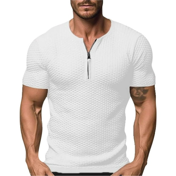 Aursykel Casual Shirt for Men Comfort Textured Summer Short Sleeve Tee Shirts Fashion Comfort Crew Neck Tees Top