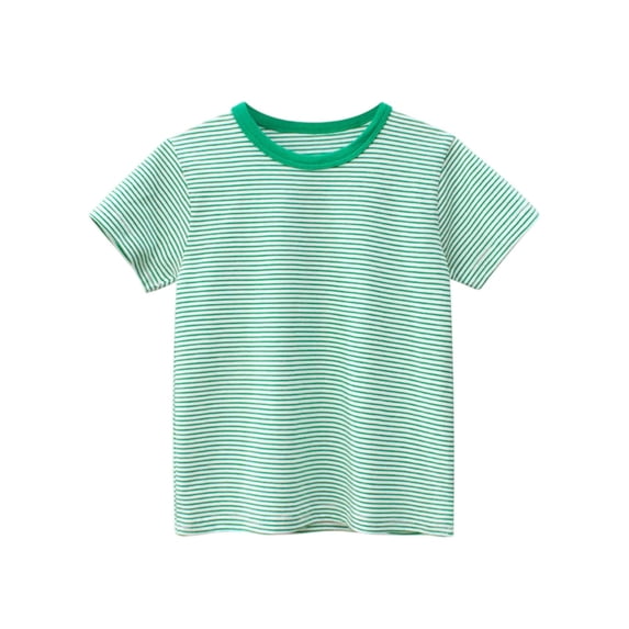 Klisyaur Cotton T Shirts for Boys Kids Striped Tshirt Tops Casual Crew Neck Summer Breathable Short Sleeve Tees Top