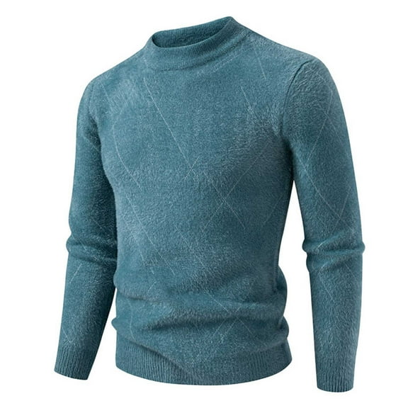 Aursykel Crewneck Pullover Sweaters for Men Knitted Sweater Comfortable Long Sleeve Top Casual Wear for Fall Winter