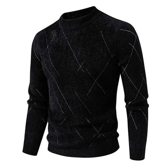 Aursykel Crewneck Pullover Sweaters for Men Knitted Sweater Comfortable Long Sleeve Top Casual Wear for Fall Winter
