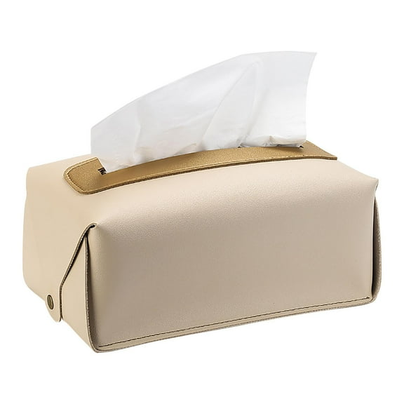 Aursykel Decorative Leather Tissue Box Cover for Home and Office Modern Rectangular Tissue Organizer for Countertop Night Stands Living Room Desk and Car Easy Refill Design