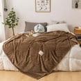 thumbnail image 1 of Aursykel Fleece Blanket Throw Gift for Couch Cozy Soft Polyester Breathable Antiperspirant Ice for Hot Sleepers and Night Sweaters Suit for Home Office Naps Travel 70.9x78.7in Brown, 1 of 6