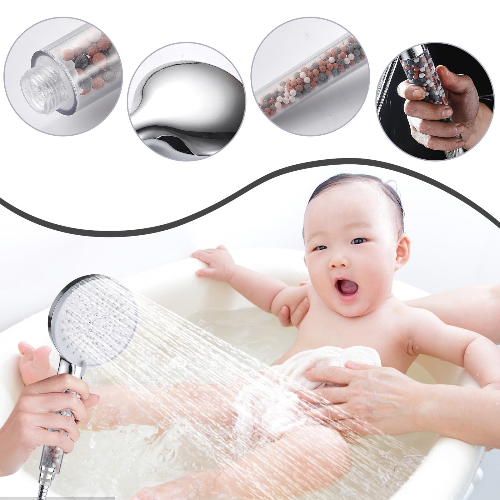 Aursykel High Pressure Handheld Shower Head with Carbon Filter for Hard ...