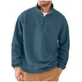 thumbnail image 1 of Aursykel Men's 1/4 Pullover Zip Shirt Big and Tall Tops Casual Comfortable Long Sleeve Shirts Solid Color Tops Fall Clothes, 1 of 5