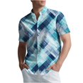 thumbnail image 1 of Aursykel Men's Big and Tall Shirts Plaid Button Down Shirt Casual Short Sleeve Tee for Men Summer Comfort Tops, 1 of 6