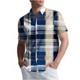 thumbnail image 1 of Klisyaur Men's Big and Tall Shirts Plaid Button Down Shirt Casual Short Sleeve Tee for Men Summer Comfort Tops, 1 of 6