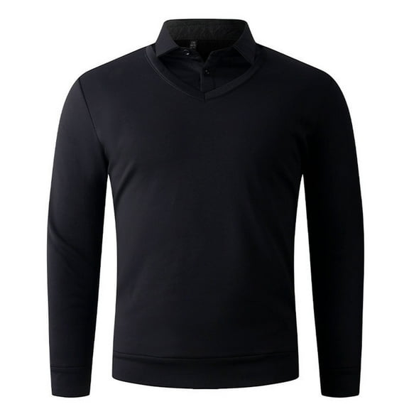 Aursykel Men's Button Pullover Shirts Big and Tall Top Casual Comfortable Tops Long Sleeve Shirt Fall Clothes