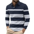 thumbnail image 1 of Aursykel Men's Casual Shirts Lightweight Long Sleeve Shirt Top for Men Fashion Color Block Collared Tops with Button, 1 of 5
