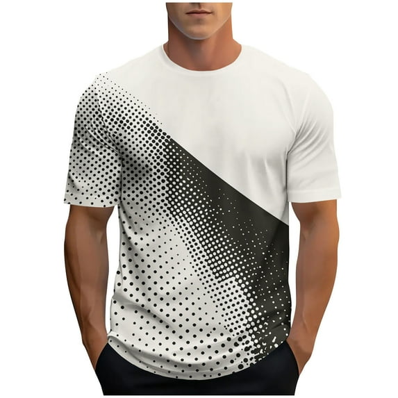 Aursykel Men's Color Block Tees Crew Neck Short Sleeve Shirts for Men Casual Trendy Summer Comfort Shirt Tops