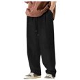 thumbnail image 1 of Aursykel Men's Corduroy Pants Big and Tall Pant Casual Drawstring Elastic Waist Straight Leg Sweatpants with Pockets, 1 of 7
