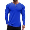 thumbnail image 1 of Klisyaur Men's Crewneck Shirt Crewneck Solid Color Shirts Big and Tall Top Casual Comfortable Tops Fall Winter Clothes, 1 of 4