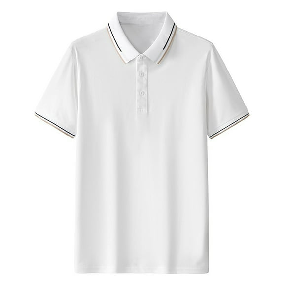 Aursykel Men's Dressy Shirts Short Sleeve Tee for Men Casual Collared Shirt Comfortable Work Tees with Buttons