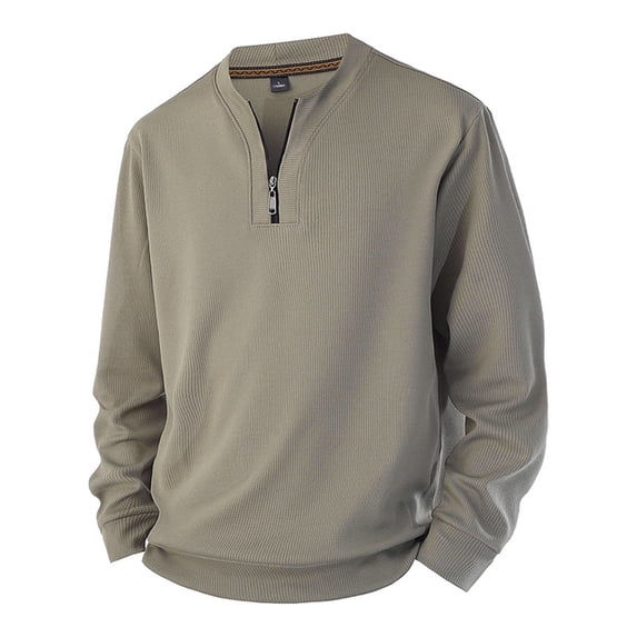 Klisyaur Men's Long Sleeve T Shirt 1/4 Pullover Zip Shirts Big and Tall Tops Fall Fashion Top Soft Casual Clothing