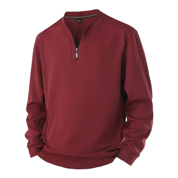 Aursykel Men's Long Sleeve T Shirt 1/4 Pullover Zip Shirts Big and Tall Tops Fall Fashion Top Soft Casual Clothing