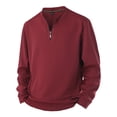 thumbnail image 1 of Klisyaur Men's Long Sleeve T Shirt 1/4 Pullover Zip Shirts Big and Tall Tops Fall Fashion Top Soft Casual Clothing, 1 of 3
