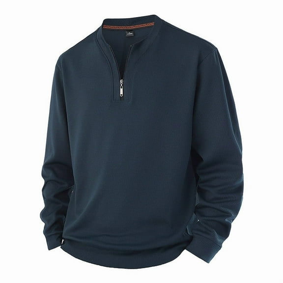 Aursykel Men's Long Sleeve T Shirt 1/4 Pullover Zip Shirts Big and Tall Tops Fall Fashion Top Soft Casual Clothing