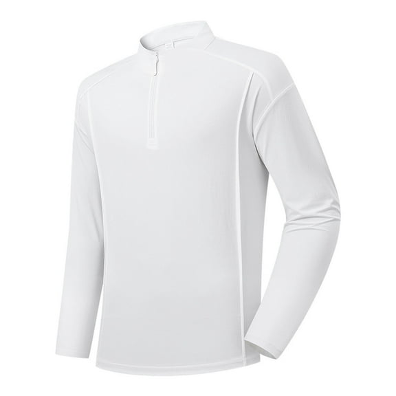 Aursykel Men's Long Sleeve Tee Shirt 1/4 Pullover Zip Shirts Big and Tall Tops FalL Clothing Comfortable Top