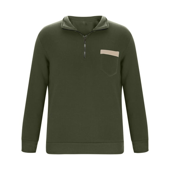 Aursykel Men's Mock Neck Sweatshirts Casual Comfortable Soft Tops Long Sleeve Quarter Zip up Pullover Sweatshirt