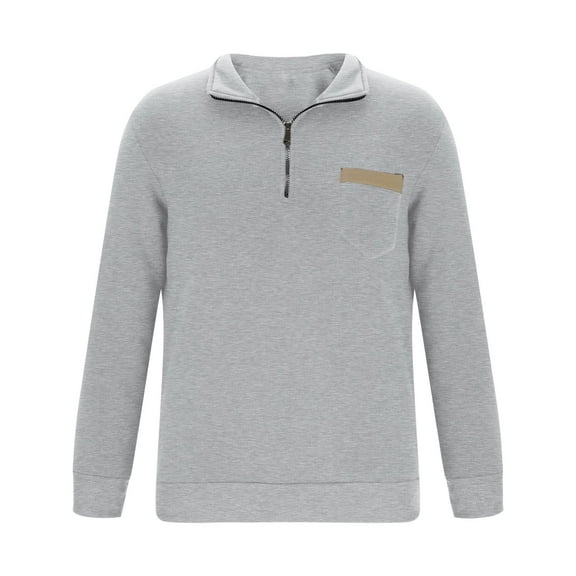 Aursykel Men's Mock Neck Sweatshirts Casual Comfortable Soft Tops Long Sleeve Quarter Zip up Pullover Sweatshirt