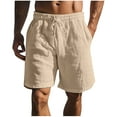 thumbnail image 1 of Klisyaur Men's Summer Shorts Lightweight Cotton Linen 5 Inch Pants Comfort Thin Beach Solid Color Pant with Pockets, 1 of 6