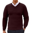 thumbnail image 1 of Klisyaur Men's V Neck Shirt Big and Tall Top Casual Loose Shirts Comfortable Long Sleeve Tops Fall Winter Clothes, 1 of 5