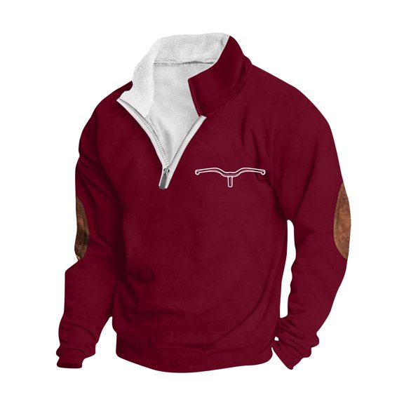 Aursykel Men's Warm Fleece Sweatshirts Long Sleeve Quarter Zip up Mock Neck Pullover Sweatshirt Casual Fashion Tops