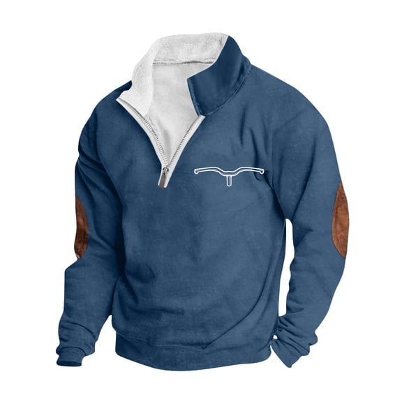 Aursykel Men's Warm Fleece Sweatshirts Long Sleeve Quarter Zip up Mock Neck Pullover Sweatshirt Casual Fashion Tops