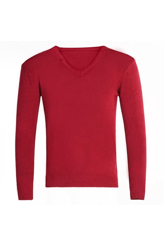 Men's Warm Pullover Sweater V Neck Sweaters Long Sleeve Basic Tops Soft Casual Clothing for Fall Winter