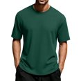 thumbnail image 1 of Klisyaur Mens Basic Shirt Short Sleeve Crew Neck Baggy Tops Solid Color Casual Summer Plain T Shirts M-8XL, 1 of 8