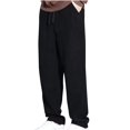 thumbnail image 1 of Klisyaur Mens Casual Pants Fashion Loose Straight Leg Pant Elastic Waist Drawstring Sweatpants Solid Color Soft Sweatpant, 1 of 4