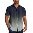 thumbnail image 1 of Aursykel Mens Casual Stylish Shirts Summer Beach Vacation Button down Shirt Top Comfort Fashion Striped Clothes, 1 of 6