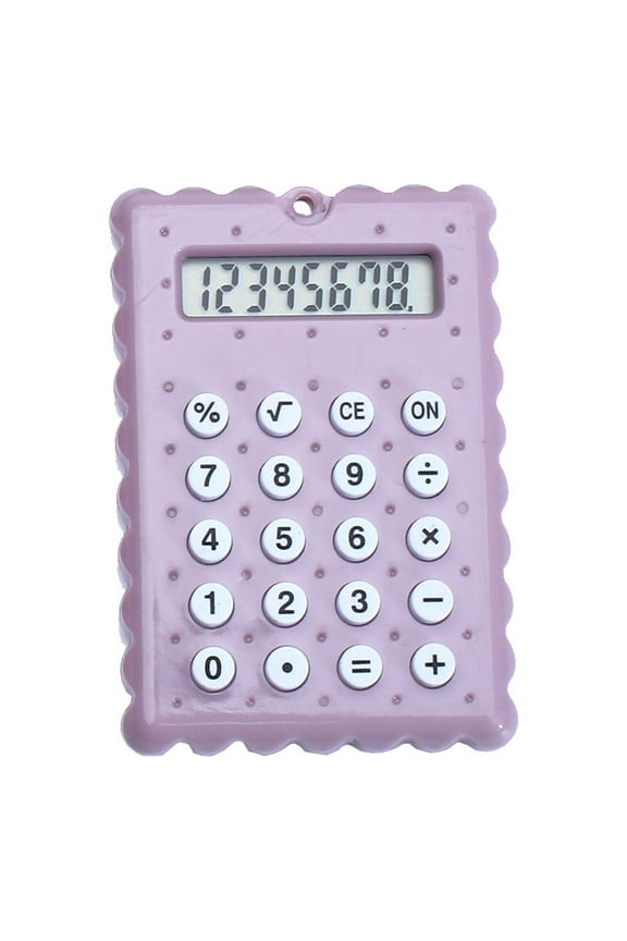 Aursykel Portable Flip Mini Calculator Keychain Pendant with 8 bit LCD Display Lightweight Easy to Carry for School Home Office Use with Button Batteries and Polypropylene Build