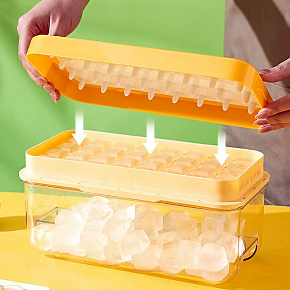 Aursykel Silicone Ice Tray with Easy Release and Cover for Ice Bars and Deicing Box Suit for Whiskey Cocktails Coffee Includes Ice Shovel and Pressing Nail Board