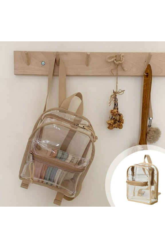 Transparent Backpack for Travel and School Large Capacity PVC Clear Bag Follows Clear Backpack Policy Suit for Concerts Security Checks Sports Fields Adjustable Straps 9.84x7.87x3.94in