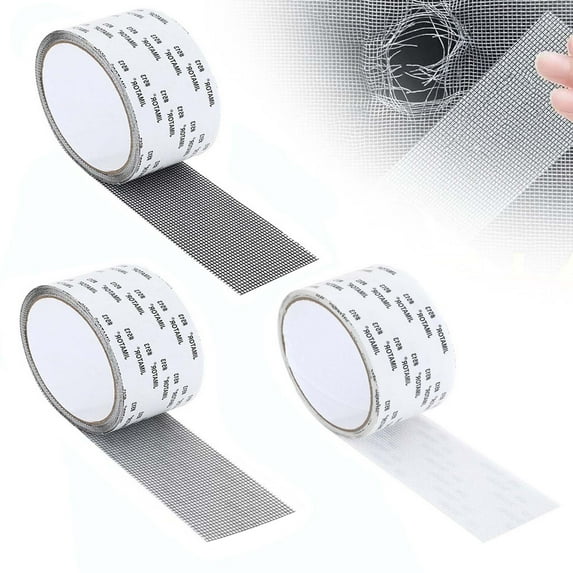Aursykel Window Screen Repair Tape Strong Adhesive Mesh Fix for Windows and Doors Self-Adhesive Fiberglass Mesh Solution for Mosquito and Insect Hole Repair Easy Long-Lasting Fix